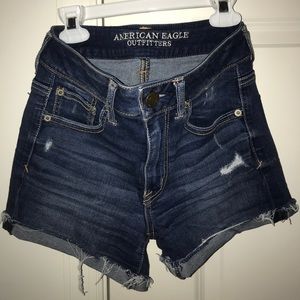 American Eagle high rise stretchy jean shorts